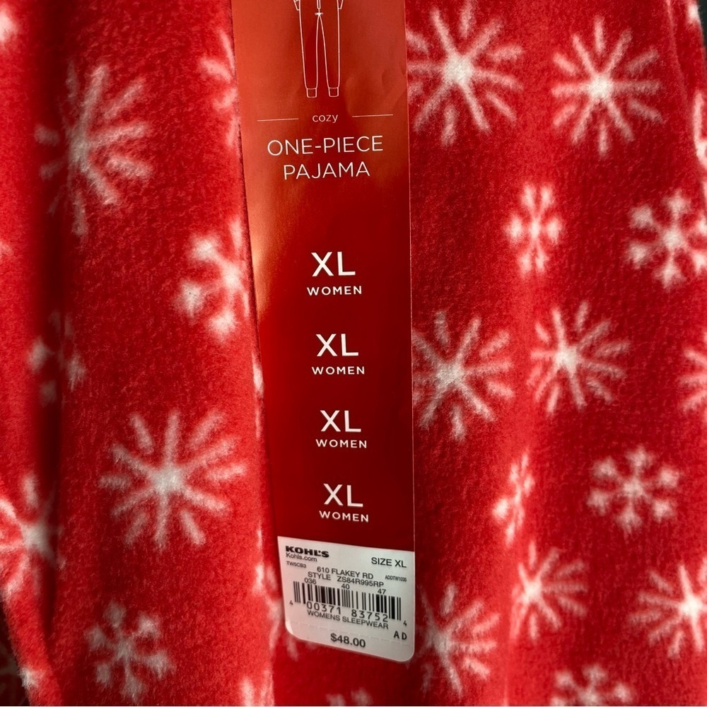 Jammies For Your Families Pajamas Womens Size XL One Piece Fleece Long Sleeve - Picture 3 of 6